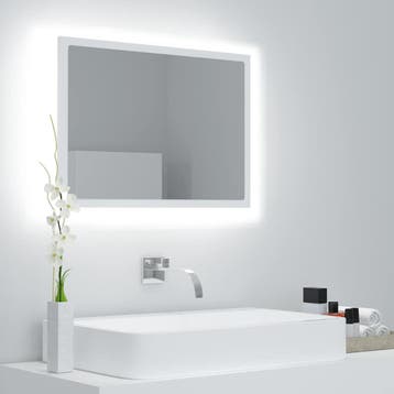 vidaXL Badkamerspiegel LED 60x8,5x37 cm acryl wit, Huis en Inrichting, Verzenden, Nieuw