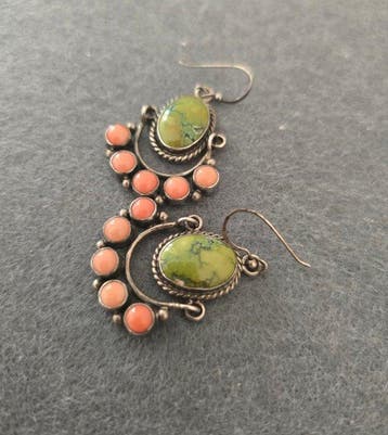 Zonder minimumprijs - Hangoorbellen Zilver Turquoise -