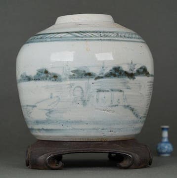 Qing Dynasty (19th Century) - Pot - Maisons, Bateaux et