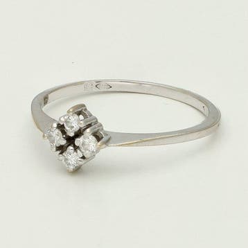 Ring - 18 karaat Witgoud Diamant (Natuurlijk), Nieuw