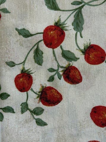 Tissu jacquard rustique délicieux, à motif fraise, San