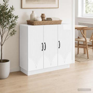 vidaXL Dressoir Hoogglans Wit 89 x 34,5 x 77 cm Bewerkt hout, Verzenden