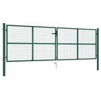vidaXL Tuinhek van gaas staal 400x125 cm groen, Verzenden, Nieuw