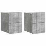 vidaXL Muurbevestigde Nachttafel 2 pcs Betongrijs 33 x 34,5, Verzenden