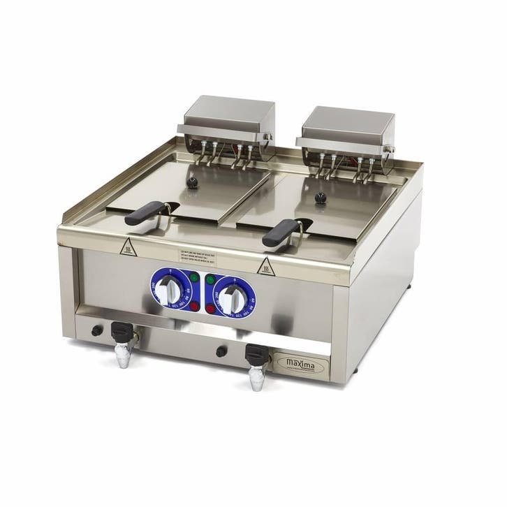 Elektrische frituurpan | RVS | Dubbele pan | Tapkraan |, Zakelijke goederen, Horeca | Keukenapparatuur, Nieuw in verpakking, Verzenden