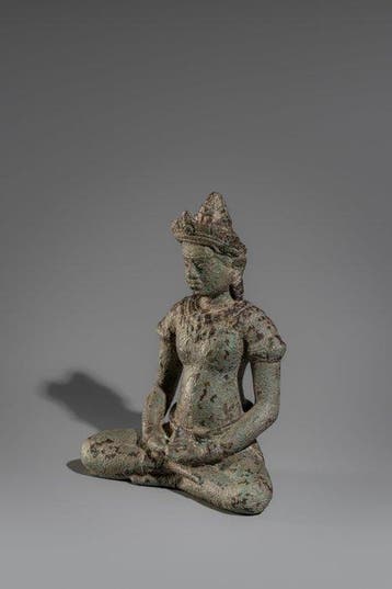 Cambodja - Khmerkunst Brons / koperlegering Gekroonde, Antiek en Kunst