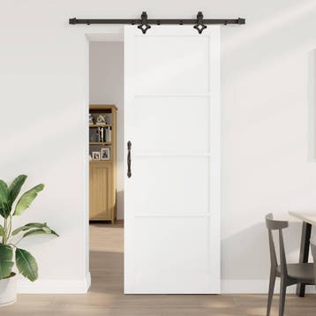 vidaXL Schuifdeur ORKDAL 83 x 232 cm Massief grenenhout Wit, Doe-het-zelf en Bouw, Deuren en Vliegenramen, Verzenden, Nieuw