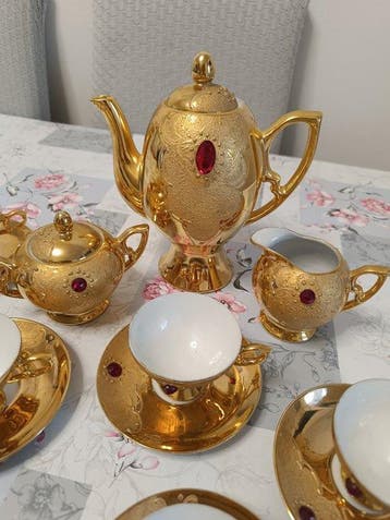 Rieber Mitterteich - Koffieservies voor 12 (12) - Porselein,, Antiek en Kunst