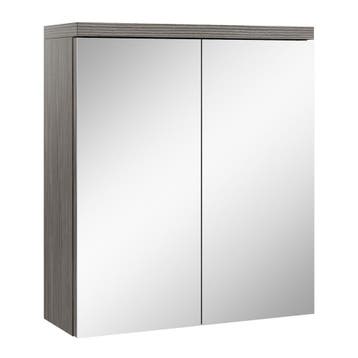 Spiegelkast Toledo 60 x 20 x 60 cm Grijs Eiken Badkamerkast, Verzenden, Nieuw