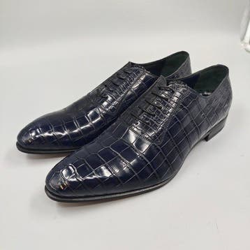 Dami-Crocodile-46-Blue Oxfords - Veterschoenen - Maat: EU 46