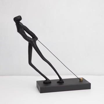 Beeld, Rope puller - 33 cm - Gietijzer
