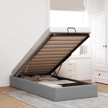 vidaXL Bedframe zonder matras 90x190 cm stof lichtgrijs, Verzenden