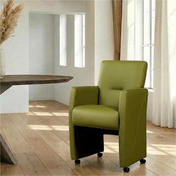 Leren eetkamerstoel Pleasure - Toledo Apple Green (groen) -, Huis en Inrichting, Eigentijds, Modern, Overige kleuren, Nieuw, Leer