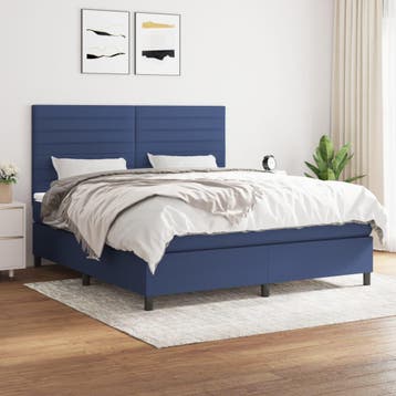 vidaXL Boxspring met matras stof blauw 160x200 cm, Verzenden, Nieuw