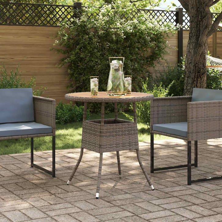 vidaXL Diner Tafel Grijs en Acacia 70 x 70 x 73 cm Massief, Tuin en Terras, Tuintafels, Nieuw, Verzenden