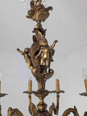Lustre - Bronze - Géant baroque, Antiquités & Art