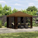 vidaXL Tuin gazebo met zijwanden 3 x 3 m Taupe Polyester en, Verzenden