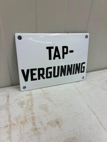 Tap-Vergunning – Nederlands Emaille Horecabord – Café &