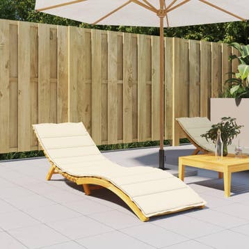 vidaXL Ligbedkussen 200x70x3 cm oxford stof crèmekleurig, Verzenden