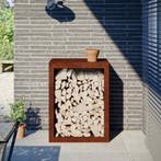 vidaXL Brandhoutrek 60x40x80 cm weervast staal, Verzenden