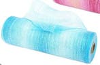 Decomesh metallic multi-stripes 01 blue 26 cm rol 9 meter