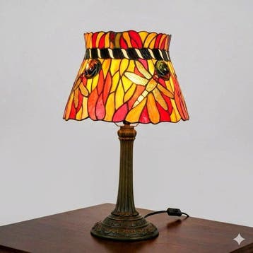 Tafellamp - Tiffany-stijl lamp - Glas-in-lood