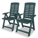vidaXL Tuinstoelen 2 st verstelbaar kunststof groen, Tuin en Terras, Tuinstoelen, Verzenden, Nieuw