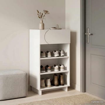 vidaXL schoenenkast 48 x 38 x 87,5 cm bewerkt hout Wit, Verzenden, Nieuw