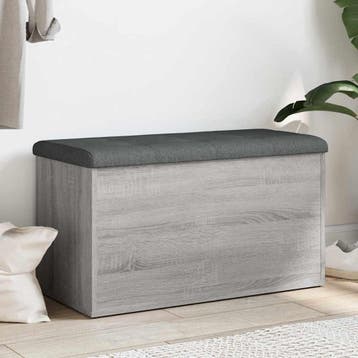 vidaXL Opbergbankje 82x42x45 cm bewerkt hout grijs sonoma, Verzenden, Nieuw