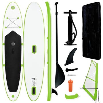 vidaXL Stand Up Paddleboard opblaasbaar met zeilset groen en, Verzenden