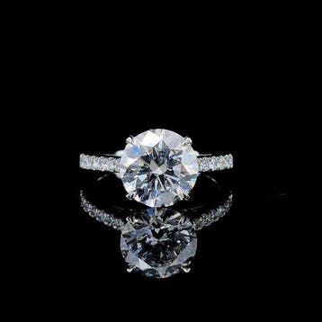 Ring - 14 karaat Witgoud - 4.12ct. tw. Diamant (Lab-grown) -, Nieuw