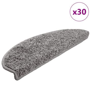 vidaXL Trapmatten 30 st 65x21x4 cm Grijs Halfrond Groot, Doe-het-zelf en Bouw, Ladders en Trappen, Verzenden, Nieuw