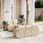 vidaXL 6-delige Loungeset met kussens poly rattan beige, Verzenden, Loungeset