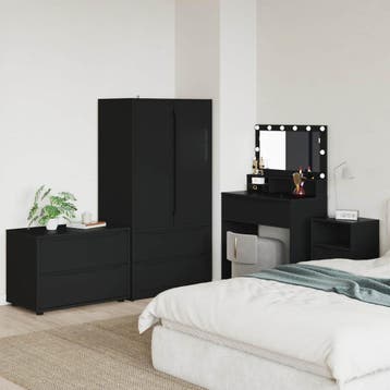 vidaXL Opbergkast 80 x 48 x 57 cm Bewerkt hout Zwart, Verzenden