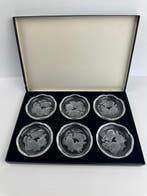 Vintage Val Saint Lambert Crystal Coasters - Set of 6 -