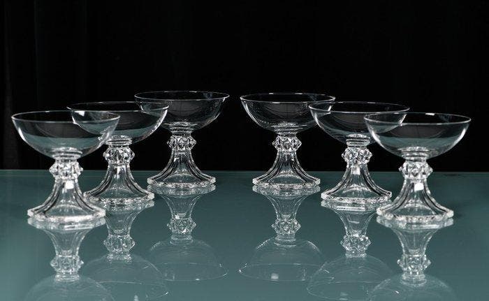Prachtig lot van 6 antieke kristallen Val Saint Lambert, Antiquités & Art, Antiquités | Meubles | Tables
