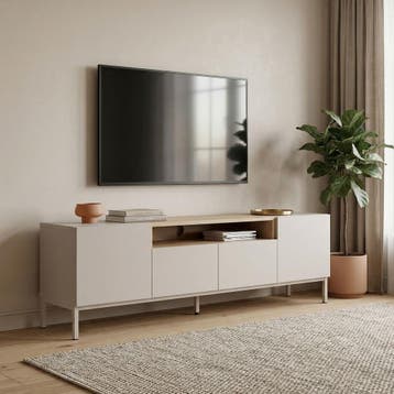 Evila TV-meubel - Houtkleurig/Beige - Nieuw/Ongebruikt -, Verzenden, 150 tot 200 cm, Nieuw, Scandinavisch
