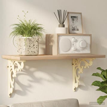 vidaXL Wandplankbeugels 2 st Antiek wit 14,5 x 14,5 x 3 cm, Verzenden