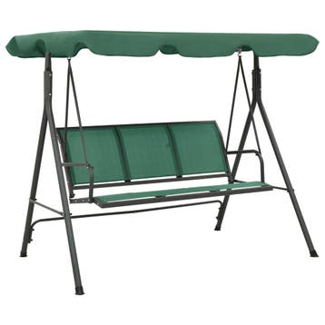vidaXL Schommelbank 170 cm textileen en staal groen, Verzenden
