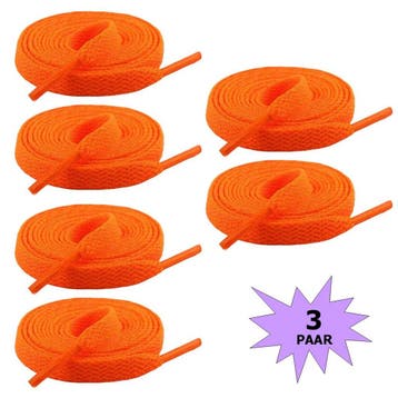 Fako Fashion - Schoenveters - Plat - 8mm - 120cm - 3 Paar -, Verzenden, Nieuw