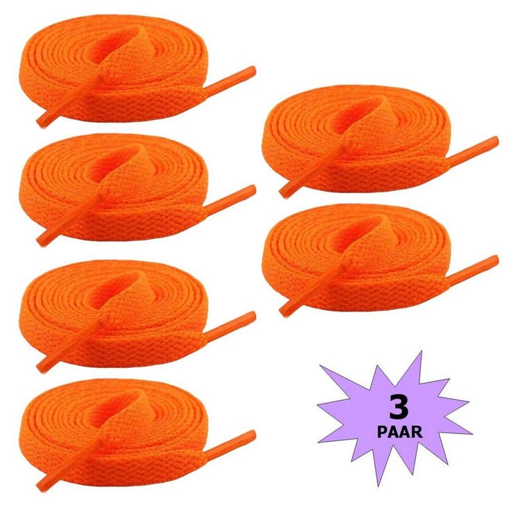 Fako Fashion - Schoenveters - Plat - 8mm - 120cm - 3 Paar -, Kleding | Heren, Schoenen, Verzenden