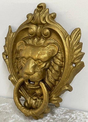 Heurtoir de porte - 1970-1980 - Sonnette de porte Lion, Antiquités & Art