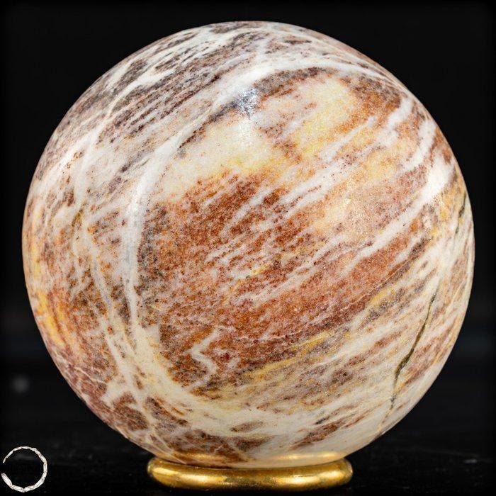 natuurlijke aardbeienkwarts kogel – zeldzame kleurstructuur, Verzamelen, Mineralen en Fossielen