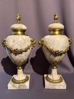 Cassolette (2) - Marmer, Brons - Lodewijk XVI stijl, Antiek en Kunst