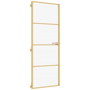 vidaXL Binnendeur smal 76x201,5 cm gehard glas en aluminium, Verzenden, Nieuw