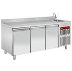 Geventileerde koeltafel "muraal", 3 deuren GN 1/1, met spoel, Verzenden, Nieuw in verpakking, Koelen en Vriezen