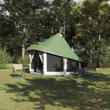 vidaXL Tipi Tent met dak met opslag Groen 404 x 370 x 270 cm, Verzenden, Nieuw