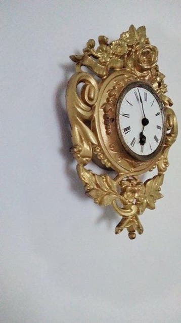 Horloge cartel Baroque Laiton - 1880-1920, Antiquités & Art