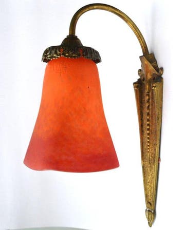 Muller Frères - Wandlamp - Glas, Messing
