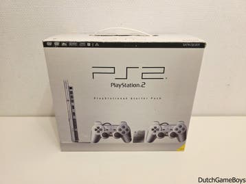 Playstation 2 / PS2 - Console - Slim Satin Silver - Starter, Games en Spelcomputers, Verzenden, Gebruikt